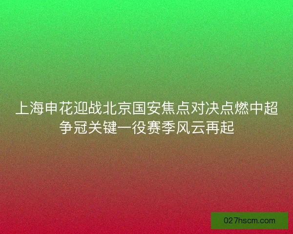 上海申花迎战北京国安焦点对决点燃中超争冠关键一役赛季风云再起